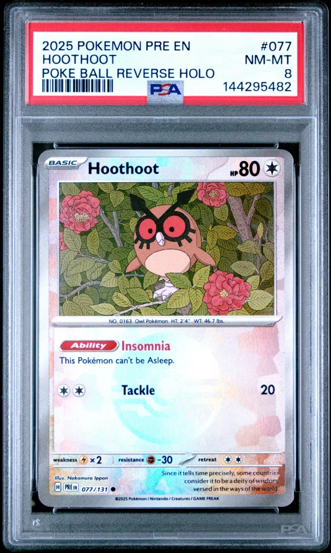 2025 #077 HOOTHOOT PSA 8 Pre EN-Prismatic Evolutions