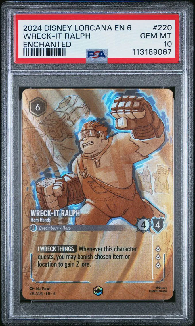 2024 #220 Wreck-It Ralph - Ham Hands PSA 10 Disney Lorcana EN 6-Azurite Sea