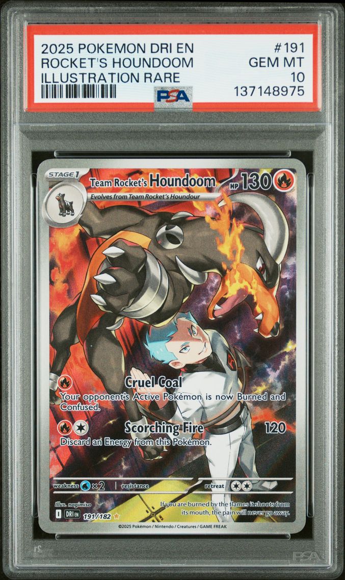 2025 #191 Team Rocket's Houndoom PSA 10 Dri EN-Destined Rivals
