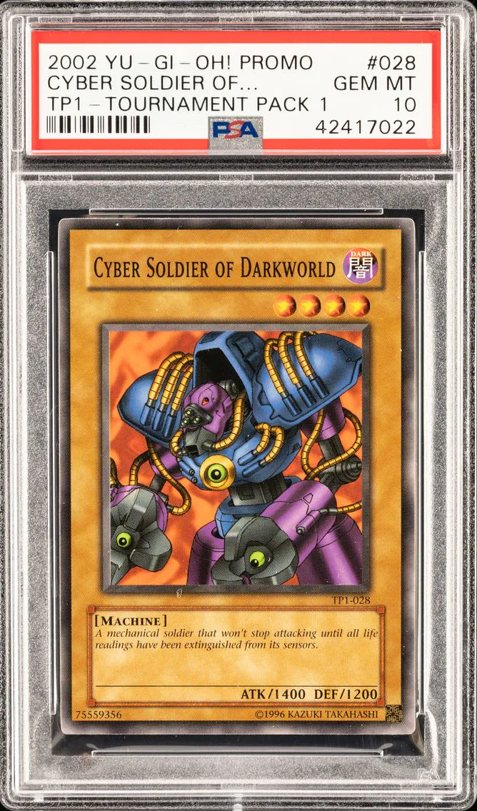 CYBER SOLDIER OF DARKWORLD TP1-028 TOURNAMENT PACK 1 2002 PSA 10