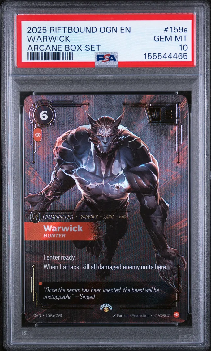 2025 #159a Warwick - Hunter PSA 10 Riftbound: League of Legends Ogn-Origins