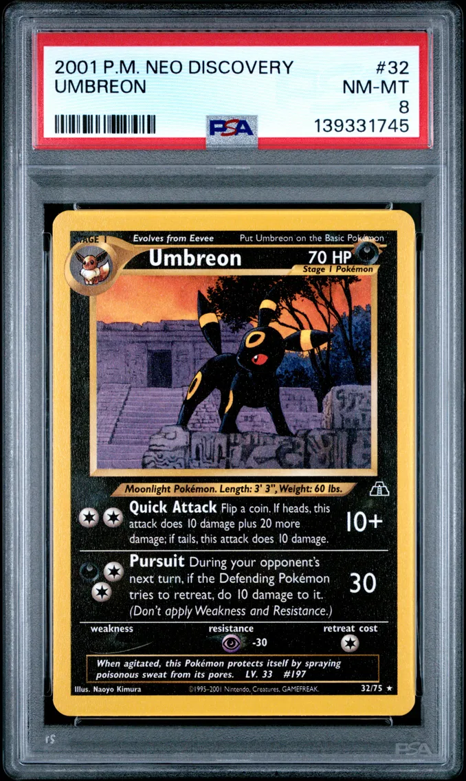 2001 #32 Umbreon PSA 8 Neo Discovery