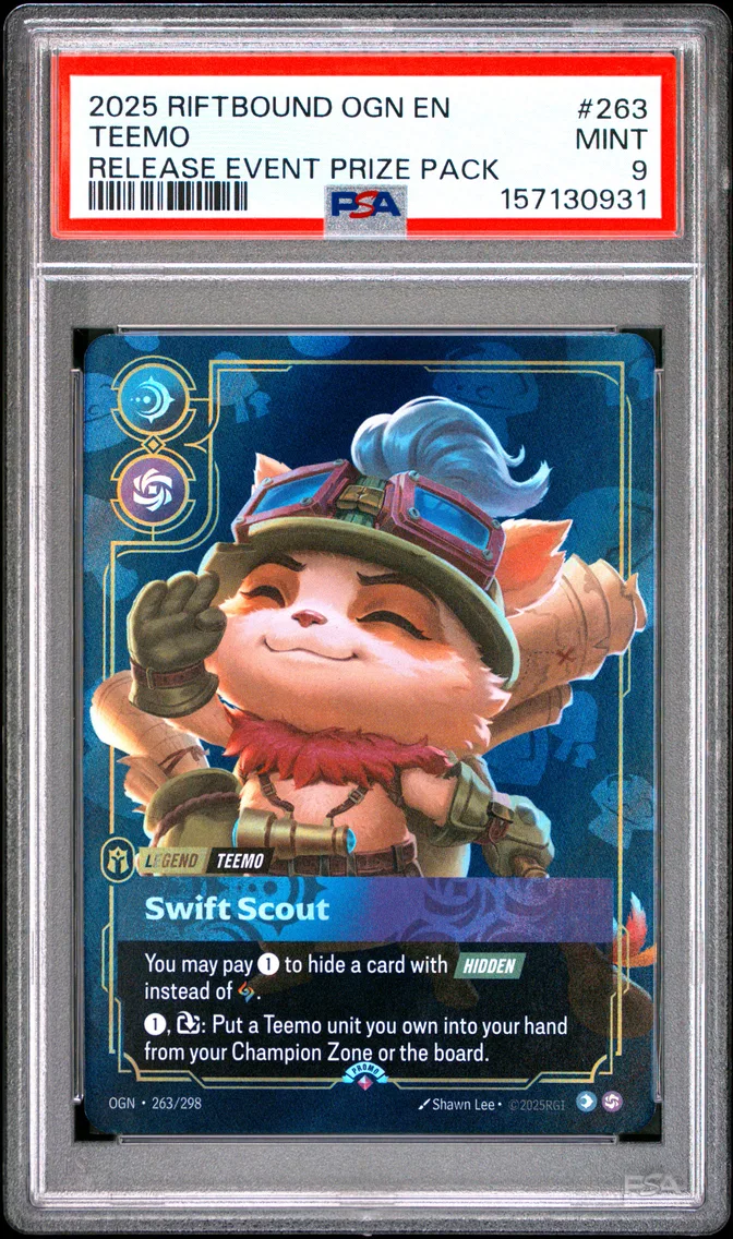 2025 #263 Teemo - Swift Scout PSA 9 Riftbound: League of Legends Ogn-Origins