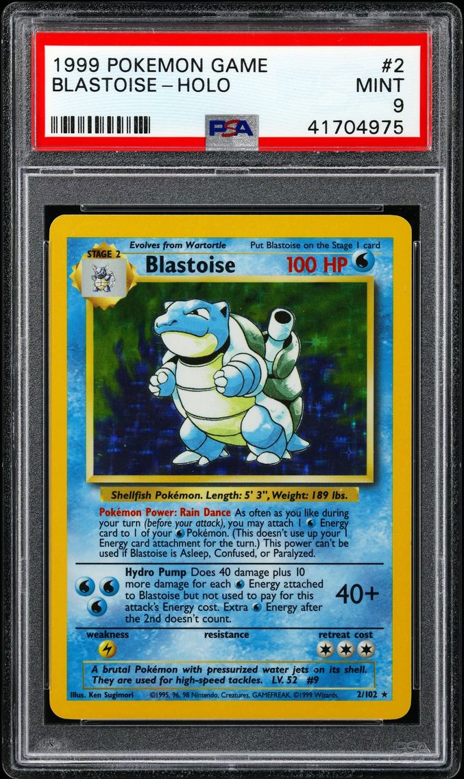 1999 #2 Blastoise-Holo PSA 9 Gam