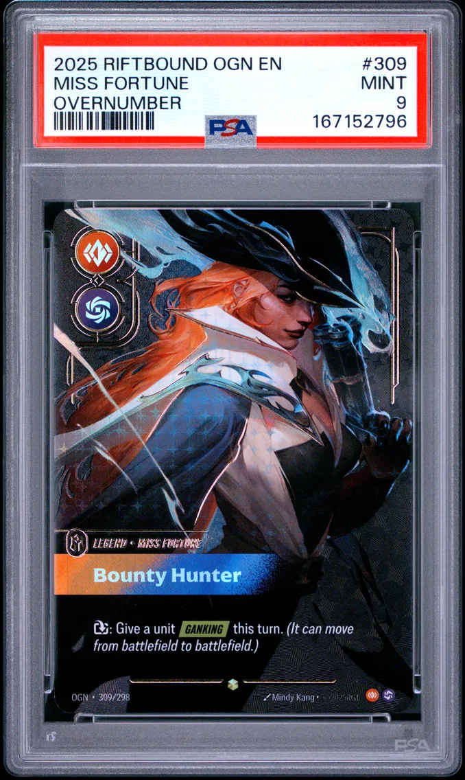 2025 #309 Miss Fortune - Bounty Hunter PSA 9 Riftbound: League of Legends Ogn-Origins
