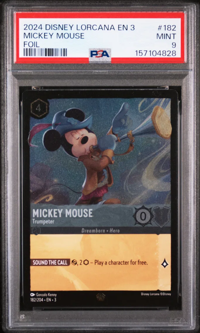 2024 #182 Mickey Mouse - Trumpeter PSA 9 Disney Lorcana EN 3-Into the Inklands