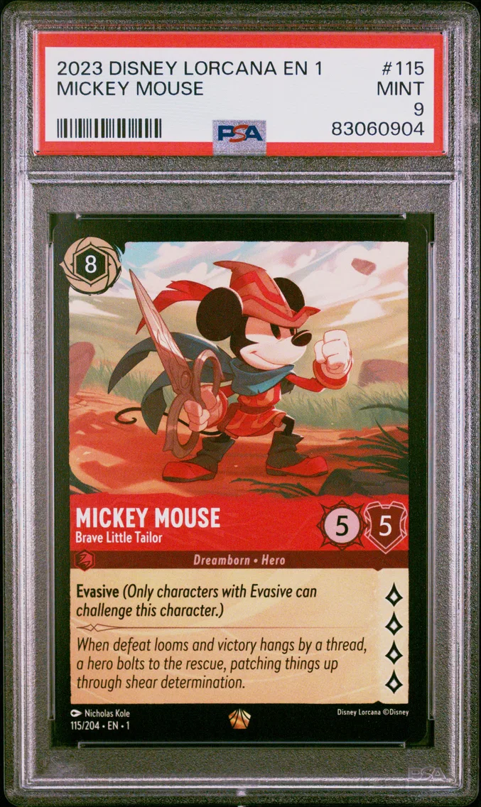 2023 #115 Mickey Mouse - Brave Little Tailor PSA 9 Disney Lorcana EN 1-the First Chapter