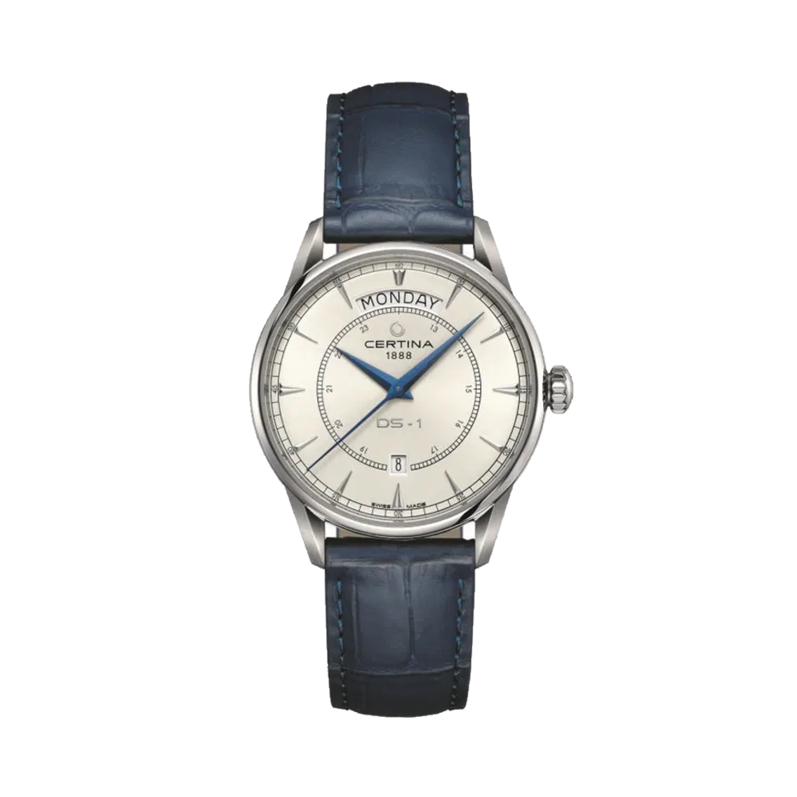 Certina DS-1 Day Date 40mm - White on Leather Strap