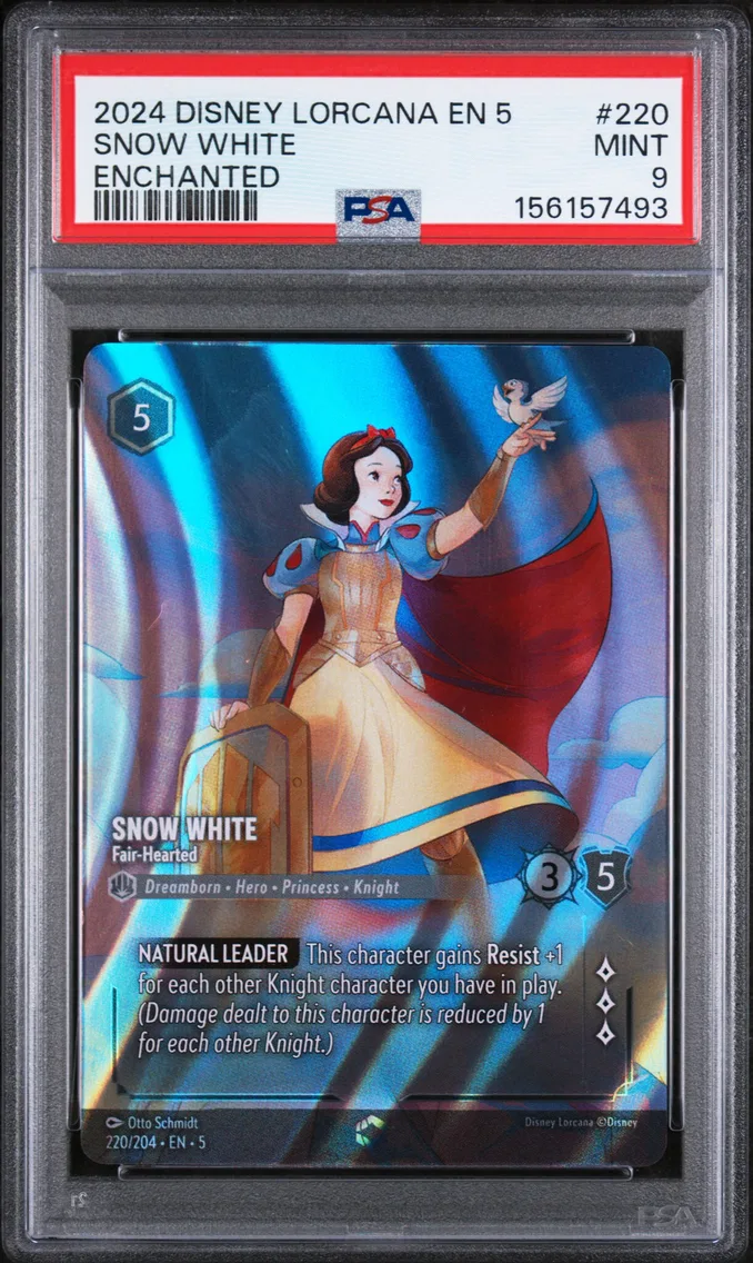 2024 #220 Snow White - Fair-Hearted PSA 9 Disney Lorcana EN 5-Shimmering Skies