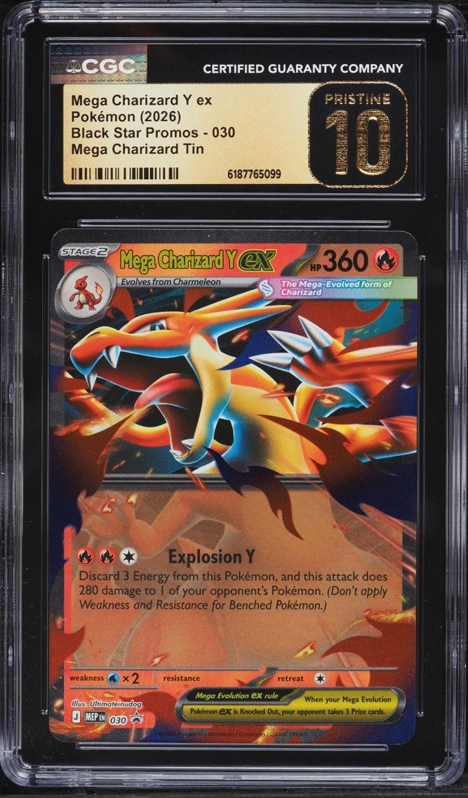 2026 #30 Mega Charizard Y EX CGC 10 Pokemon Mega Evolution Promo Tin