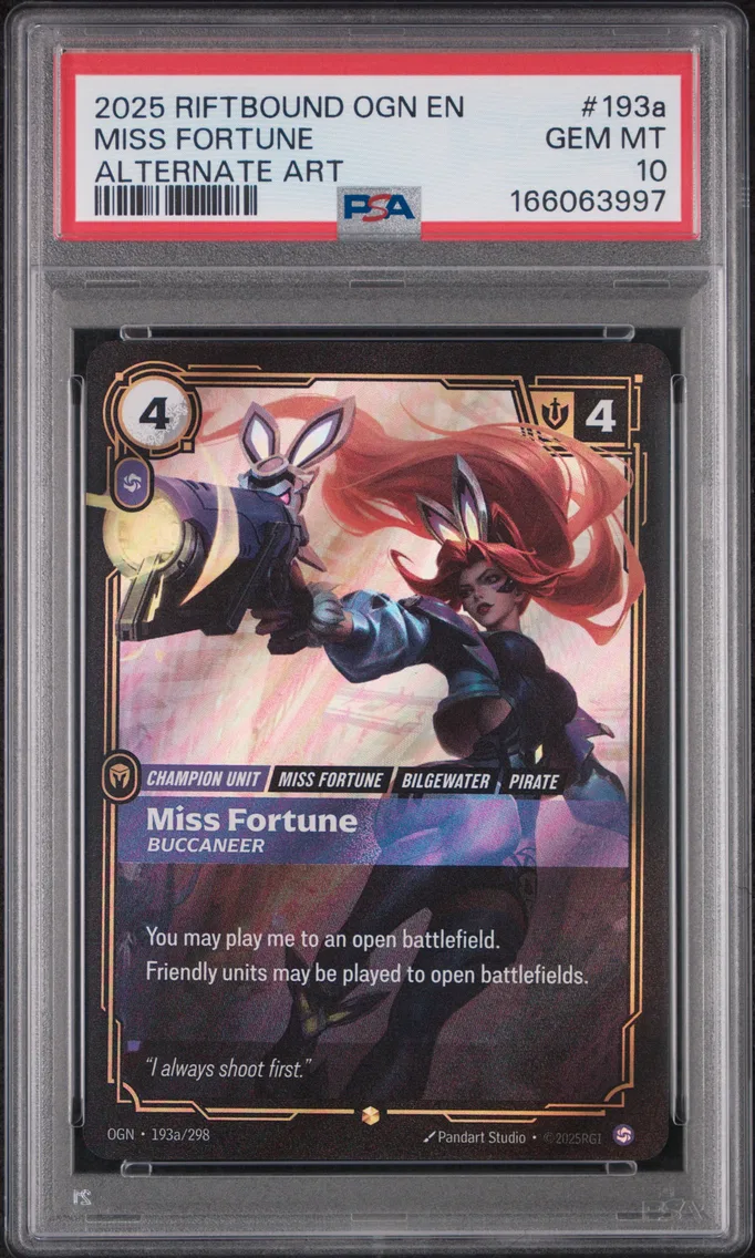 2025 #193a Miss Fortune - Buccaneer PSA 10 Riftbound: League of Legends Ogn-Origins