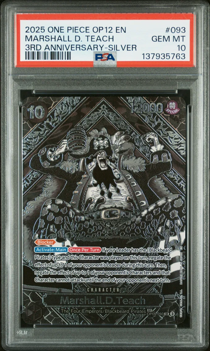2025 #093 Marshall D. Teach PSA 10 One Piece OP12-Legacy of the Master