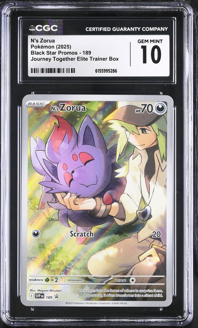 2025 #189 N's Zorua CGC 10 Black Star Promos - Scarlet & Violet SVP EN - English