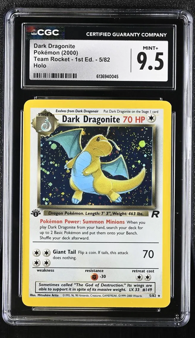 2000 #5 Dark Dragonite CGC 9.5 Team Rocket - 1st Edition - English