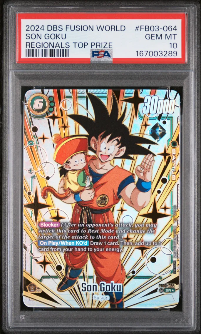2024 #FB03-064 Son Goku PSA 10 Dragon Ball Super Card Game Fusion World Regionals Top Prize