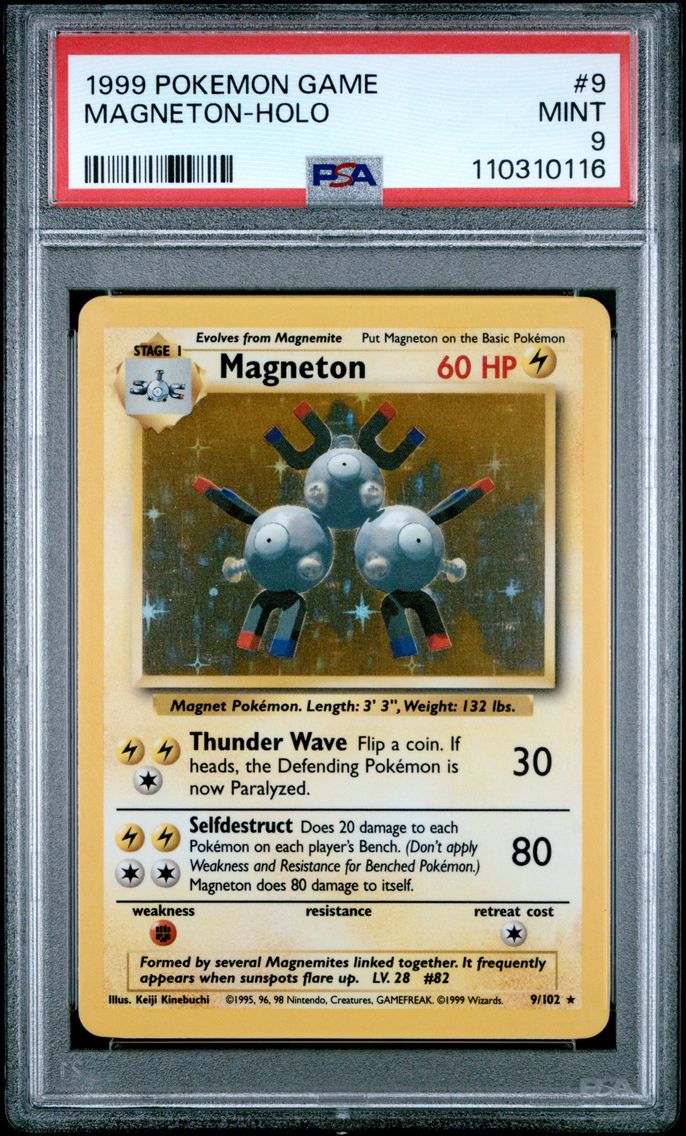 1999 #9 Magneton-Holo PSA 9 Game Pokemon