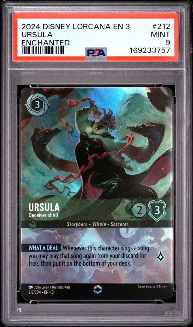 2024 #212 Ursula - Deceiver of All PSA 9 Disney Lorcana EN 3-Into the Inklands