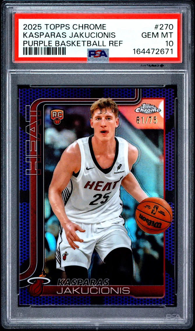 2025 #270 Kasparas Jakucionis PSA 10 Topps Chrome