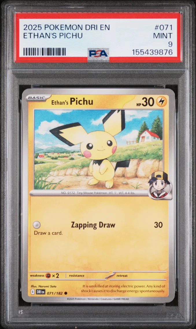 2025 #071 Ethan's Pichu PSA 9 Dri EN-Destined Rivals