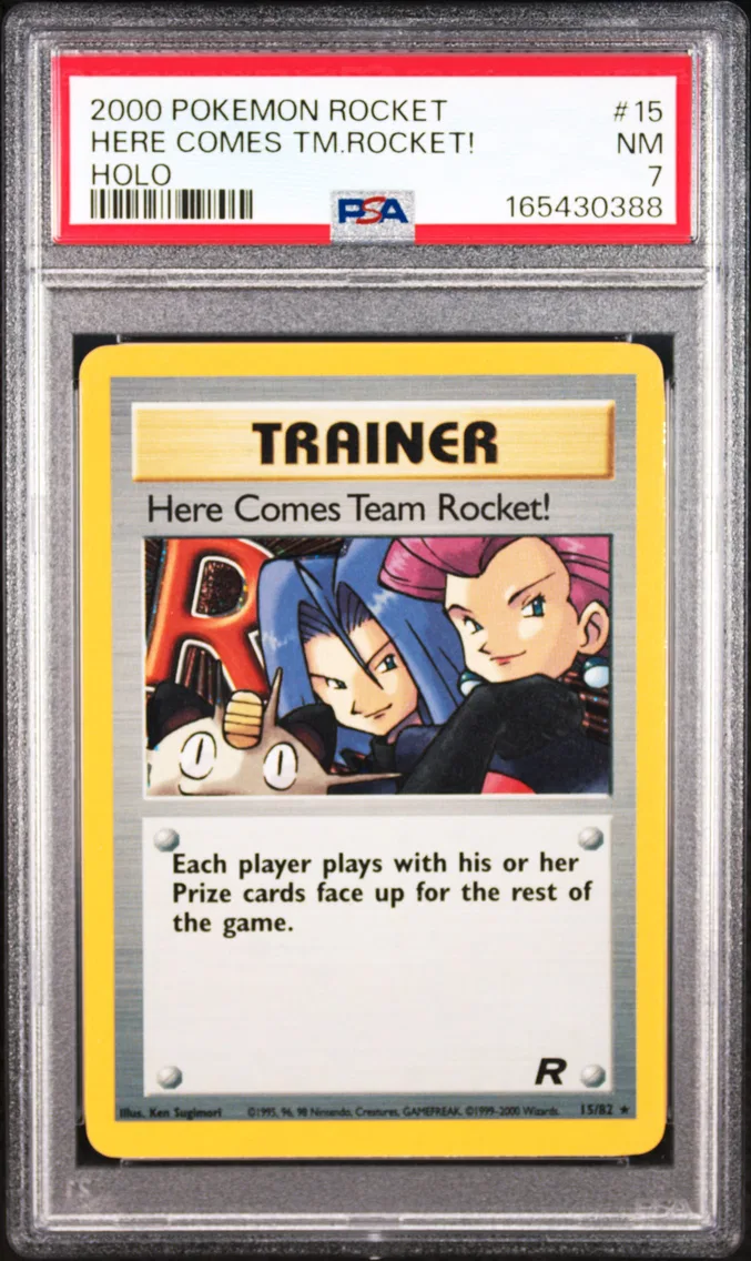 2000 #15 Here Comes Team Rocket!-Holo PSA 7 Rocket