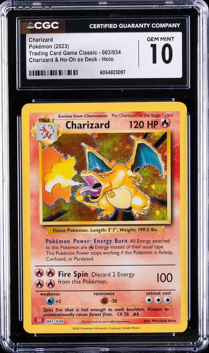 2023 #003 Charizard CGC 10 Clc-Trading Card Game Classic Charizard & HO-Oh EX Deck Pokemon