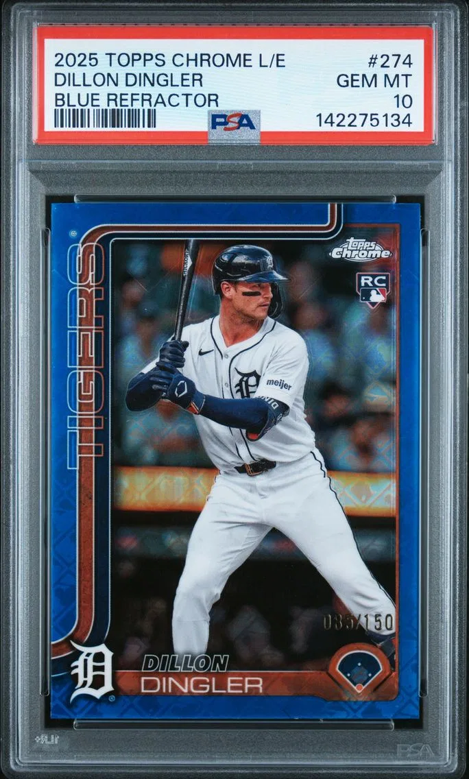 2025 #274 Dillon Dingler PSA 10 Topps Chrome Logofractor Edition