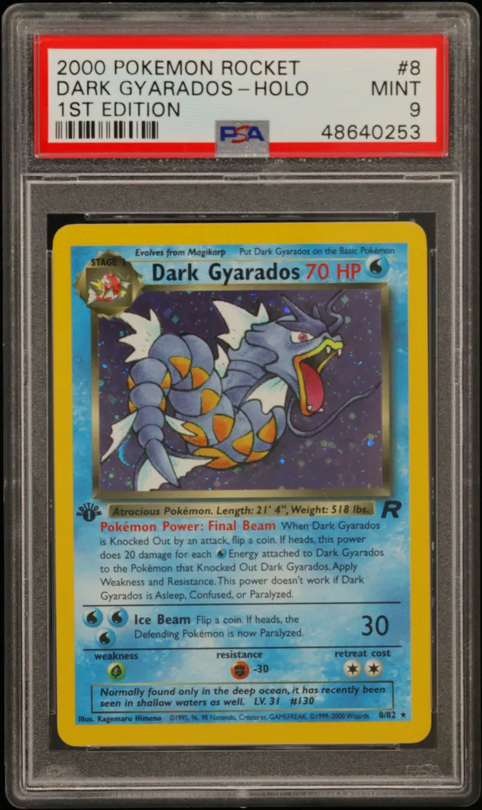 2000 #8 Dark Gyarados-Holo 1st Edition PSA 9 Rocket