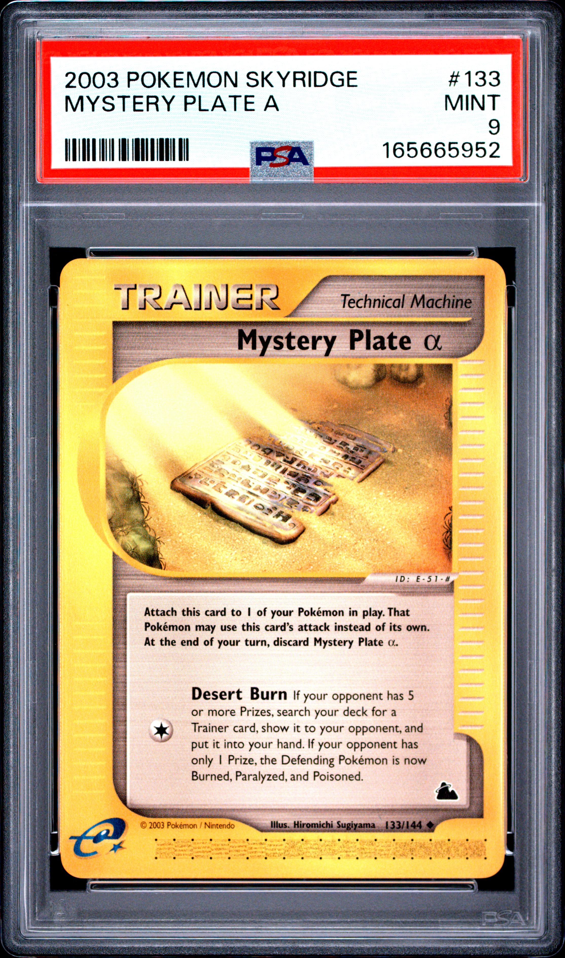 2003 #133 Mystery Plate A PSA 9 Skyridge