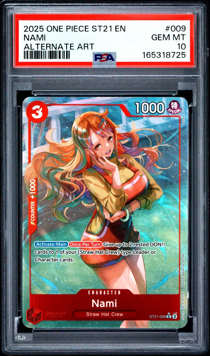 2025 #009 Nami PSA 10 One Piece Starter Deck ST21-EX Gear 5