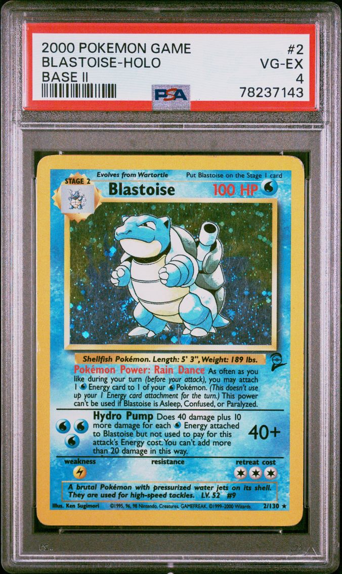 2000 #2 Blastoise-Holo PSA 4 Game Base II