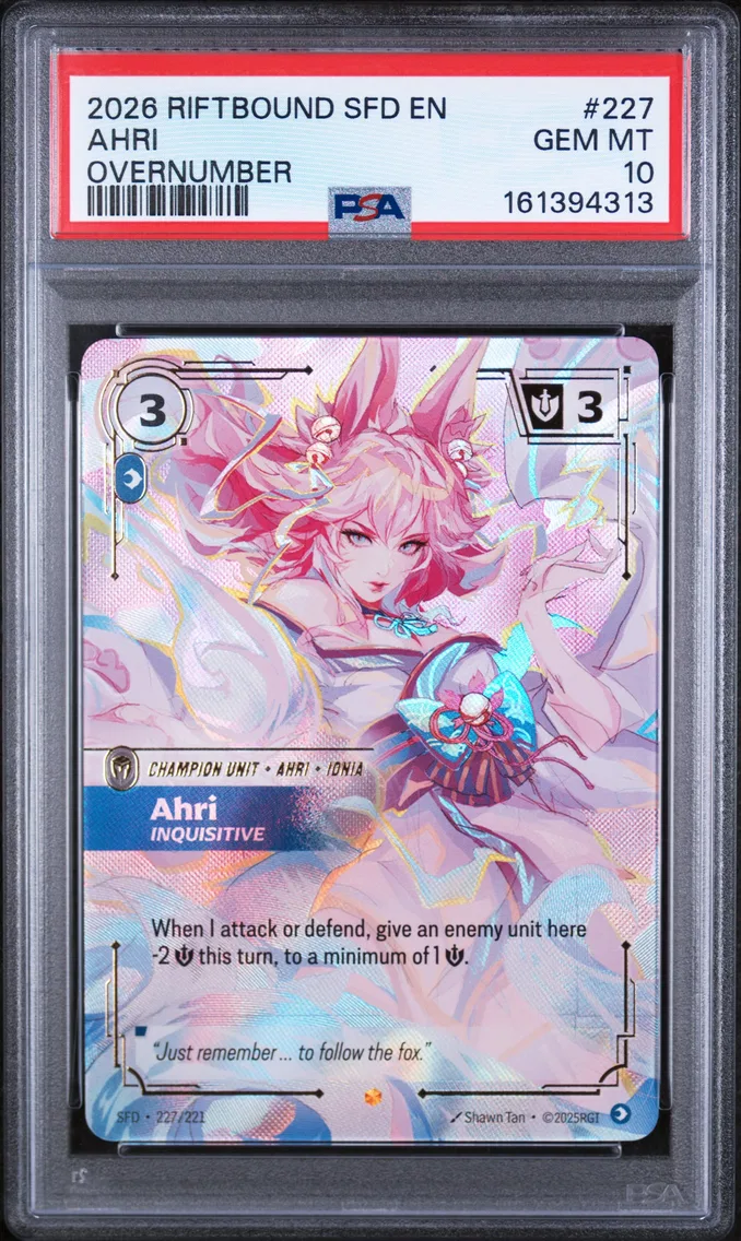 2026 #227 Ahri - Inquisitive PSA 10 Riftbound: League of Legends Sfd-Spiritforged