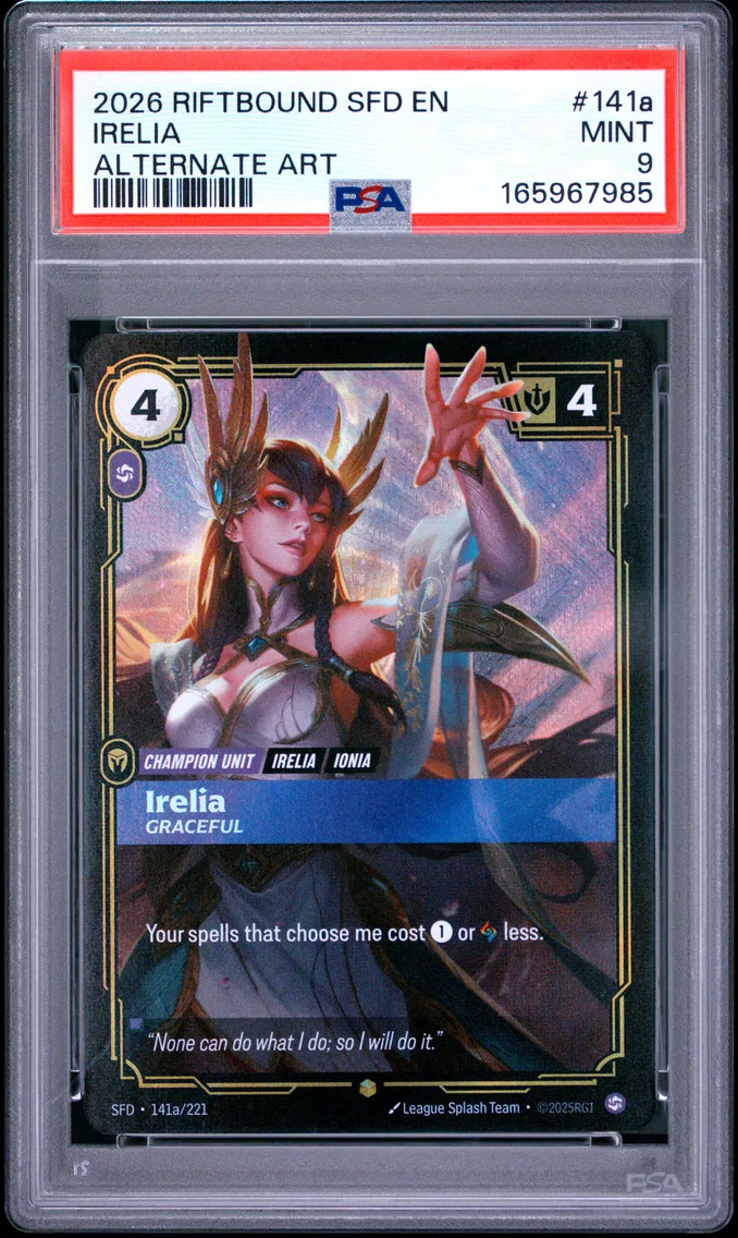 2026 #141a Irelia - Graceful PSA 9 Riftbound: League of Legends Sfd-Spiritforged