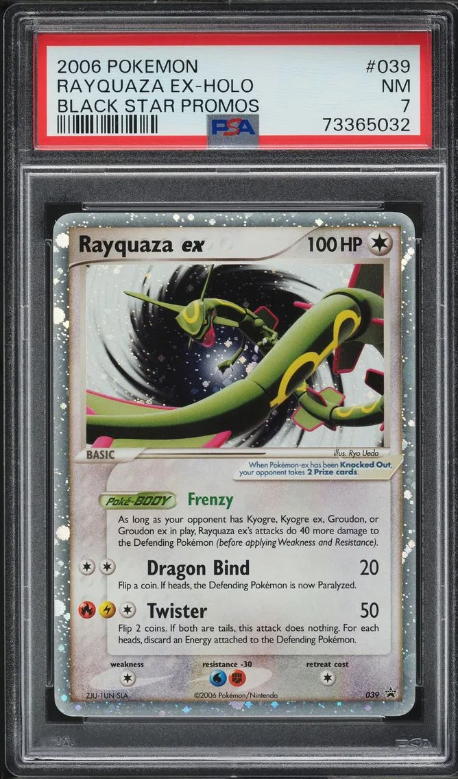2006 #39 BLACK STAR PROMO HOLO RAYQUAZA EX PSA 7 POKEMON