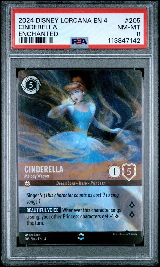 2024 #205 Cinderella - Melody Weaver PSA 8 Disney Lorcana EN 4-Ursula's Return
