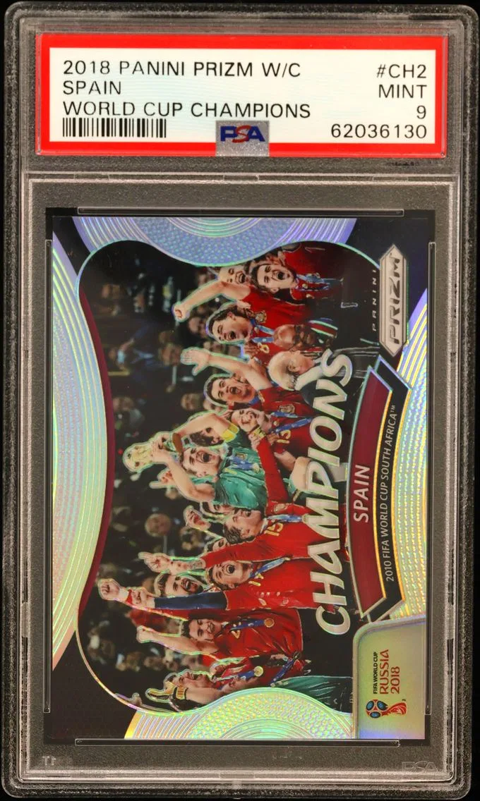 2018 #CH2 Spain PSA 9 Panini Prizm World Cup World Cup Champions