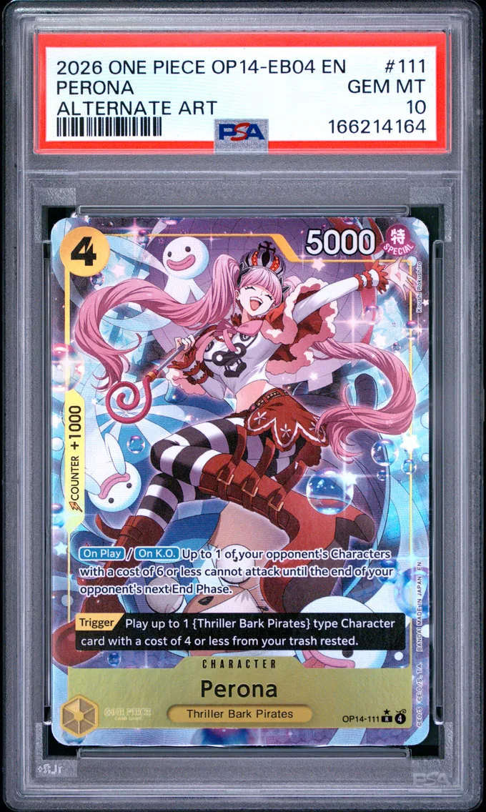 2026 #111 Perona PSA 10 One Piece OP14-EB04-the Azure Sea's Seven