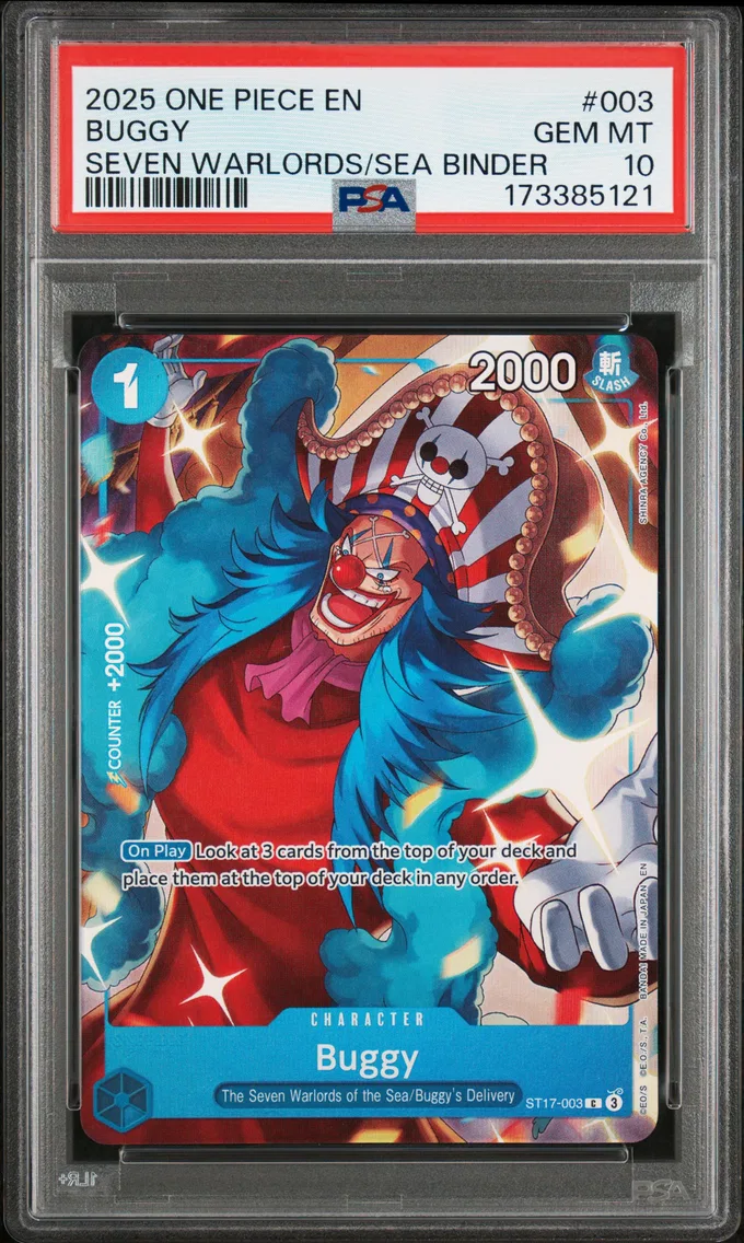 2025 #003 Buggy PSA 10 One Piece Seven Warlords of the Sea Binder Set