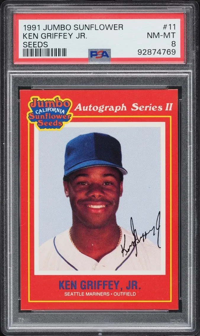 1991 #11 Ken Griffey Jr. PSA 8 Jumbo Sunflower Seeds