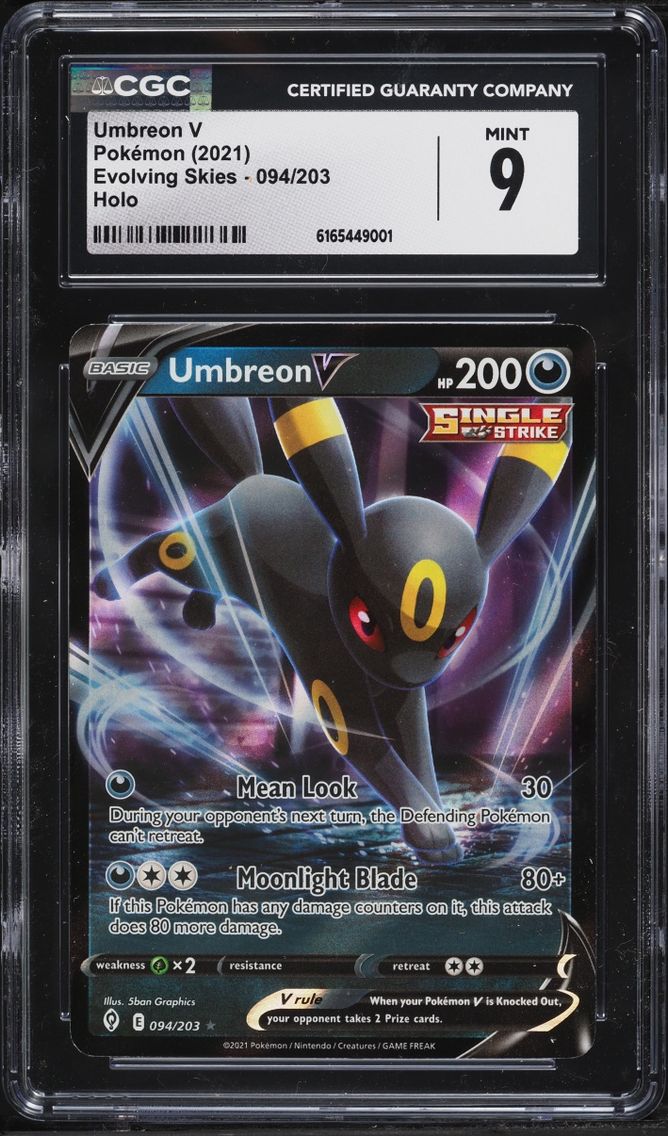 2021 #94 Umbreon V CGC 9 Pokemon Sword & Shield Evolving Skies Holo