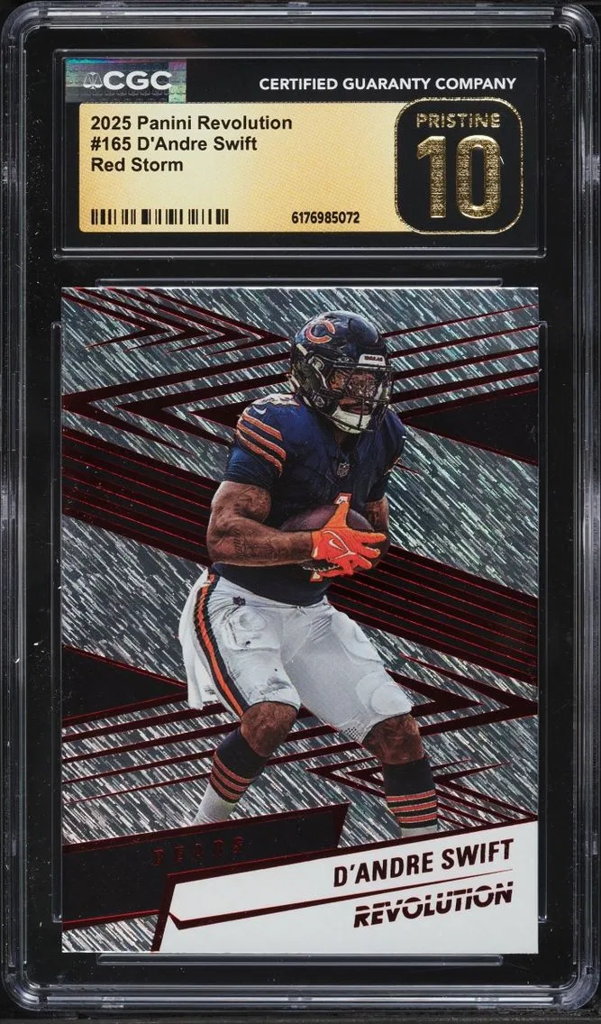 2025 Panini Revolution Red Storm D'Andre Swift #165 CGC 10 PRISTINE