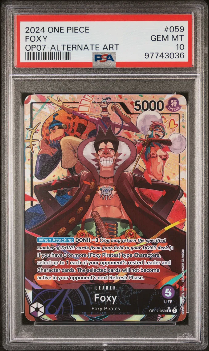 2024 #059 Foxy PSA 10 One Piece OP07-500 Years in the Future