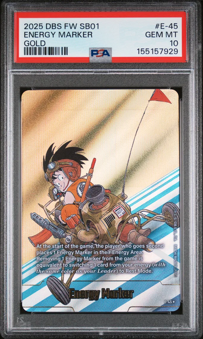 2025 #E-45 Energy Marker PSA 10 Dragon Ball Super Card Game Fusion World Manga Booster 01