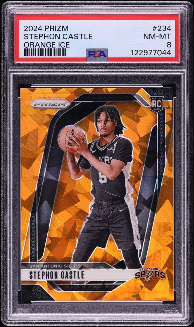 2024 Panini Prizm Orange Ice Stephon Castle ROOKIE #234 PSA 8 NM-MT