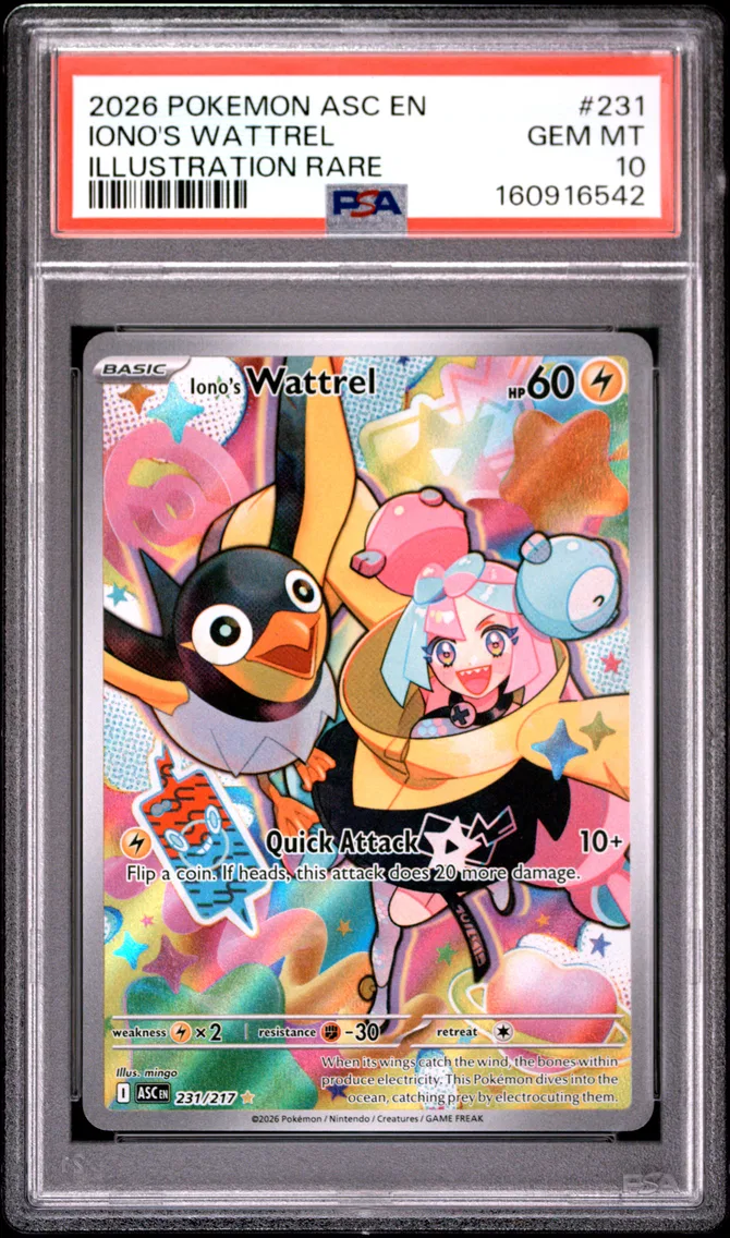 2026 Pokemon Asc EN-Ascended Heroes Iono's Wattrel Asc EN-Ascended Heroes #231 PSA 10