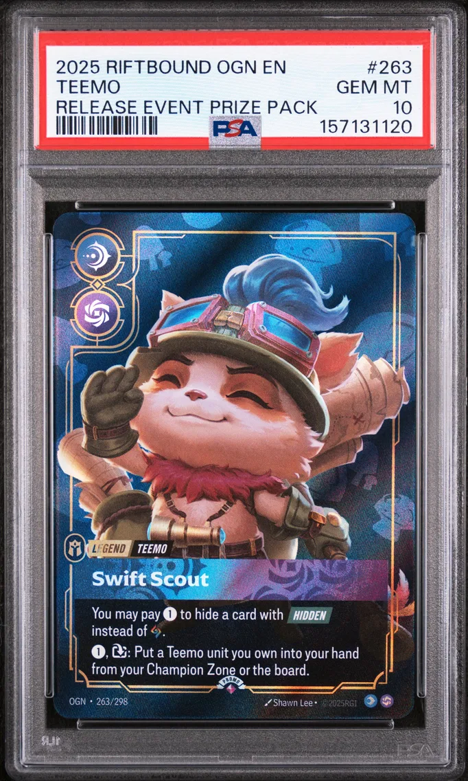 2025 #263 Teemo - Swift Scout PSA 10 Riftbound: League of Legends Ogn-Origins