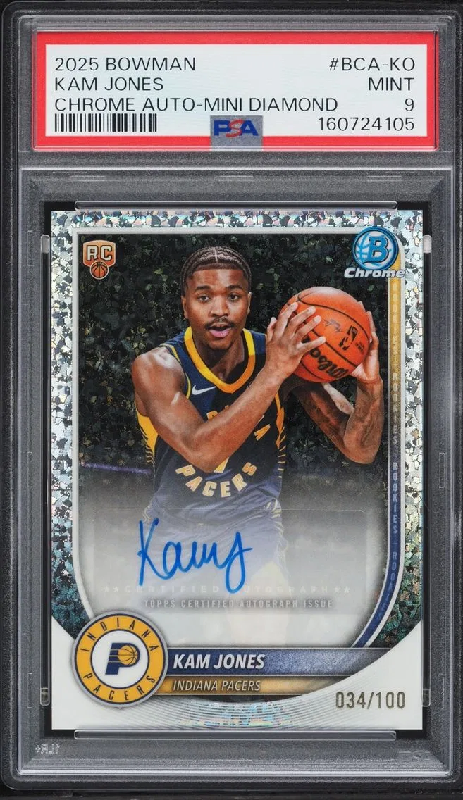 2025 Bowman Chrome Mini Diamond Kam Jones ROOKIE AUTO /100 #BCA-KO PSA 9 MINT