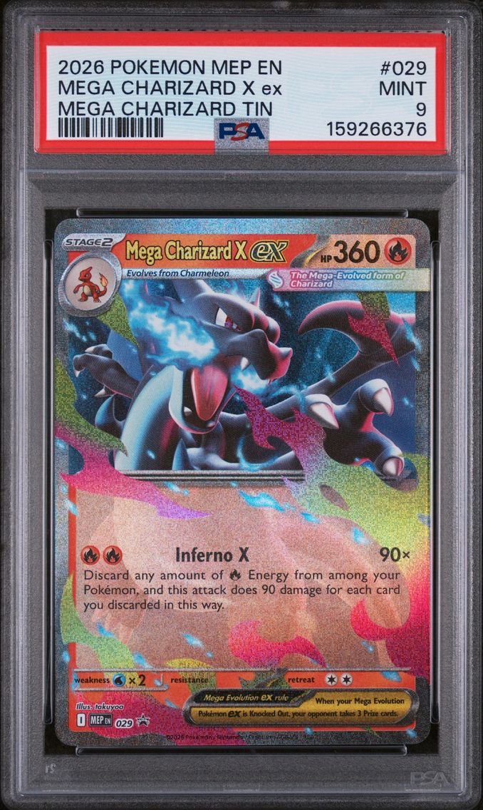 2026 #029 Mega Charizard X EX PSA 9 Mep EN-Me Black Star Promo