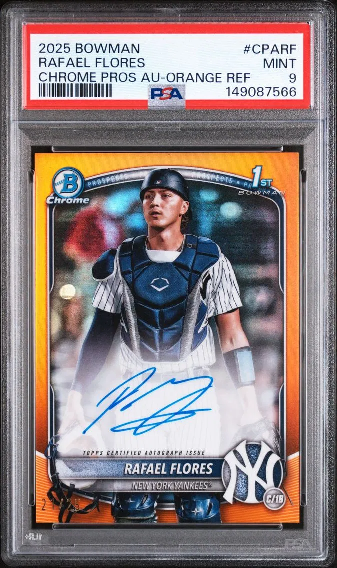 2025 #CPARF Rafael Flores PSA 9 Bowman Chrome Prospect Autographs