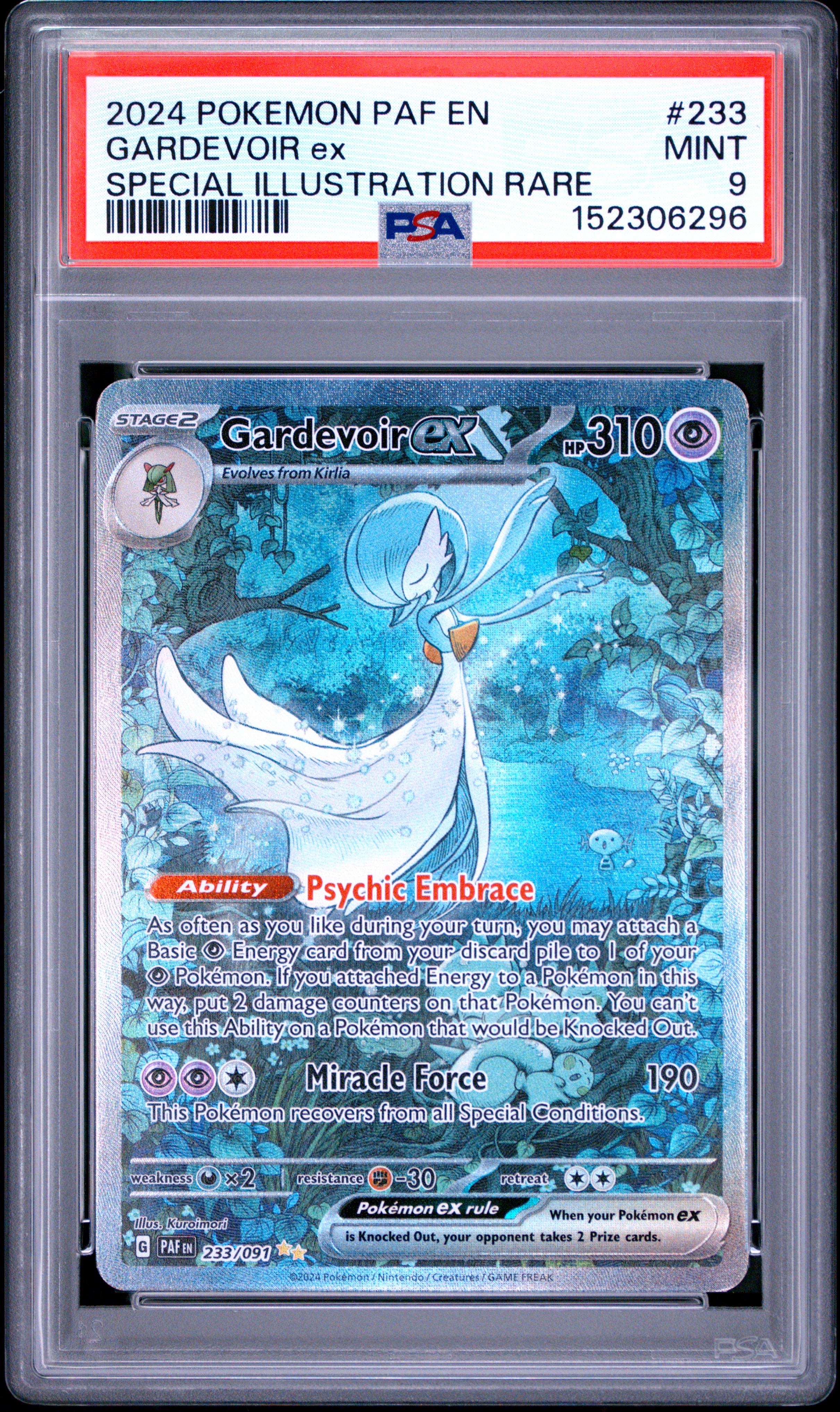 2024 #233 Gardevoir Ex PSA 9 Paf En-Paldean Fates