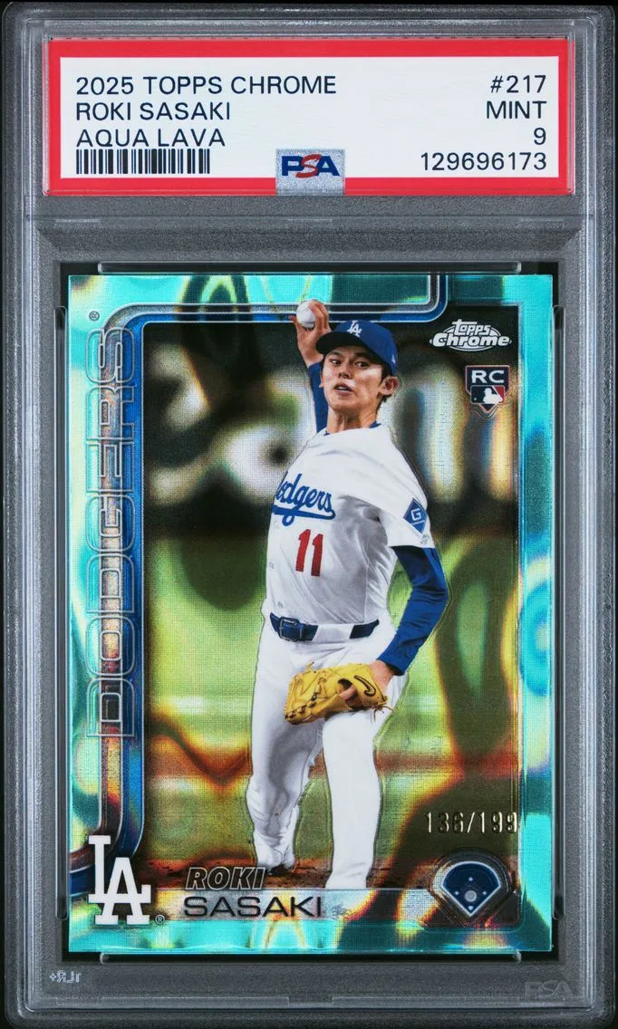2025 #217 Roki Sasaki PSA 9 Topps Chrome